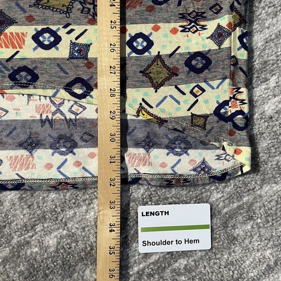 LulaRoe Oversized Top Size S Multicolor Cave Paintings Tribal Ethnic Art-to-Wear - Picture 4 of 12